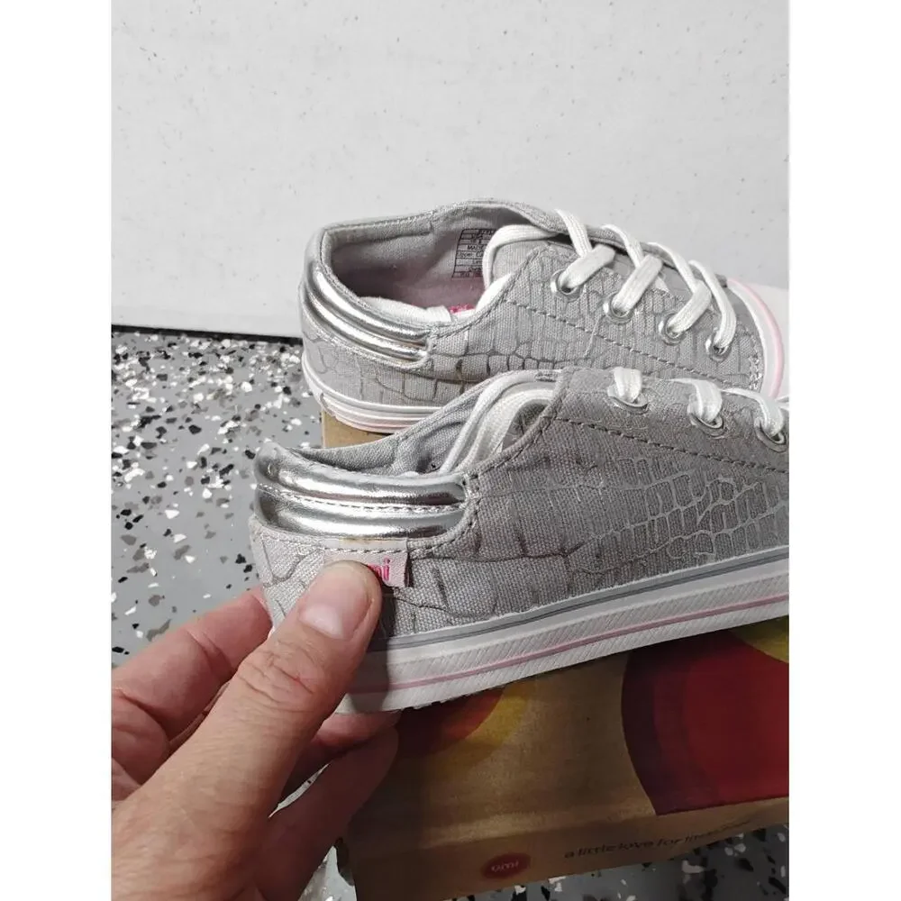 Umi Terri Sneakers Silver LaceUp Crocodile EU 28 US 10.5‎ Metallic Modern Girl